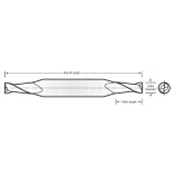 RobbJack T6-202-02-DLC | 0.062" Diameter x 0.188" Shank x 2.500" OAL 2 Flute DLC Coated Double Ended Square End Mill