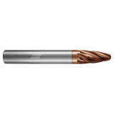 Helical Solutions 87984 | HMAF-FE-6 0.500" Diameter x 0.500" Shank x 4.000" OAL x 1.101" LOC 6 Flute Tplus Coated Barrel Cutter End Mill