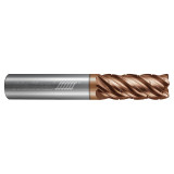 Helical Solutions 88515 | HEV-C-5 1.000" Diameter x 1.000" Shank x 4.500" OAL x 0.030" Radius 5 Flute Tplus Coated Corner Radius End Mill
