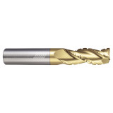 Helical Solutions 87786 | H35ALV-C-3 0.375" Diameter x 0.375" Shank x 3.000" OAL x 0.010" Radius 3 Flute Dplus Coated Corner Radius End Mill