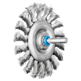Pferd 43100252 | 82743 3" Diameter x 0.2400" Shank x 1-21/32" OAL 1/4" Width Aluminum Crimped Wheel Brush