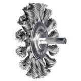 Pferd 43740023 | 764275 3" Diameter x 1/4" Shank x 7/16" Width Cast iron Knot Wheel Brush