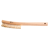 Pferd 79185005 | 85005 13-3/4" OAL x 6-1/4" Width Brass Curved Handle Scratch Brush