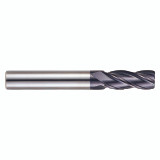 YG1 93220 | 3/16" Diameter x 1/4" Shank x 3/8" LOC x 2-1/2" OAL x 0.010" Radius x 30 Degree Helix Angle 4 Flute ALTiN Coated Carbide Corner Radius End Mill