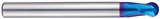 YG1 G8A38090 | 9.00mm Diameter x 10.00mm Shank x 9.00mm LOC x 18.00mm LBS x 100.00mm OAL x 4.50mm Radius x 30 Degree Helix Angle 2 Flute Blue Coated Carbide G8A38 Ball Nose End Mill