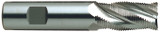 YG1 E9990016 | 1/4" Diameter x 3/8" Shank x 2-7/16" OAL x 5/8" LOC x 30 Degree Helix Angle 3 Flute Bright Coated Premium HSS-PM E9990 Roughing End Mill