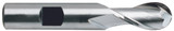 YG1 E9992032 | 1/2" Diameter x 1/2" Shank x 3" OAL x 1" LOC x 30 Degree Helix Angle 2 Flute Bright Coated Premium HSS-PM E9992 Ball Nose End Mill