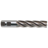 YG1 E9A86032 | 1/2" Diameter x 1/2" Shank x 4" OAL x 2" LOC x 30 Degree Helix Angle 4 Flute Bright Coated Premium HSS-PM E9A86 Roughing End Mill