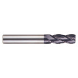 YG1 GM649008 | 1/8" Diameter x 1/4" Shank x 1/2" LOC x 2-1/4" OAL x 0.010" Radius x 30 Degree Helix Angle 4 Flute Y-Coated Carbide GM649 Corner Radius End Mill