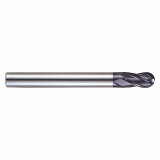YG1 GM210032 | 1/2" Diameter x 1/2" Shank x 7/8" LOC x 4-1/4" OAL x 1/4" Radius x 30 Degree Helix Angle 4 Flute Y-Coated Carbide GM210 Ball Nose End Mill