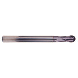 YG1 GM961024 | 3/8" Diameter x 3/8" Shank x 3/4" LOC x 4" OAL x 3/16" Radius x 30 Degree Helix Angle 2 Flute Y-Coated Carbide GM961 Ball Nose End Mill