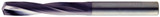 YG1 DH501017 | #15 Size x 3/16" Shank x 1-1/8" Flute Length x 2-3/4" OAL x 140 Degree Point Angle 2 Flute TiAlN Coated Carbide DH501 Coolant Fed Drill