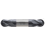 YG1 E5I01901 | 5/64" Diameter x 1/8" Shank x 5/32" LOC x 1-1/2" OAL x 0.039" Radius x 30 Degree Helix Angle 4 Flute Bright Coated Carbide E5I01 Double Ended Ball Nose End Mill