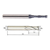 YG1 GMF24004 | 1/16" Diameter x 1/4" Shank x 1/4" LOC x 2-3/8" OAL x 30 Degree Helix Angle 2 Flute Y-Coated Carbide GMF24 Square End Mill
