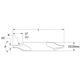 Keo 906-000-058 | #0 Trade x 0.031" Diameter x 0.125" Shank x 0.625" Length of Shank x 1.250" OAL x 0.125" Radius x 118 Degree Included Angle 2 Flute Uncoated Right Hand HSS Combination Drill & Countersink