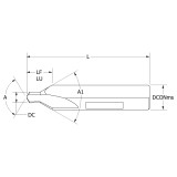 Keo 906-000-098 | #3 Trade x 0.109" Diameter x 0.250" Shank x 0.258" Functional Length x 2.000" OAL x 60 Degree Angle 2 Flute TiN Coated Right Hand HSS Combination Drill & Countersink