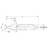 Keo 906-000-126 | #5 Trade x 0.188" Diameter x 0.438" Shank x 0.451" Functional Length x 2.750" OAL x 60 Degree Angle 2 Flute TiN Coated Right Hand HSS Combination Drill & Countersink
