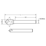 Keo 919-002-341 | 1/2" Diameter x 0.250" Shank x 1.625" Length of Shank x 2.625" OAL x 90 Degree Included Angle 1 Flute AlTiN Coated Carbide Countersink