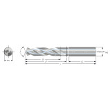 Keo 928-000-590 | #1 Trade x 0.228" Diameter x 0.236" Shank x 1.417" Length of Shank x 3.701" OAL x 140 Degree Included Angle 2 Flute AlTiN Coated Carbide Screw Machine Length Drill Bit