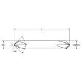 Keo 909-000-149 | 3/8" Diameter x 0.375" Shank x 1.250" Length of Shank x 2.500" OAL x 82 Degree Included Angle 2 Flute Uncoated Carbide Chamfer Mill