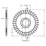 Keo 950-001-336 | 4" Diameter x 1-1/4" Arbor Hole Diameter x 15/64" Thickness x 0.234" Width x 1.031" Maximum Depth of Cut 36 Teeth TiN Coated HSS Slitting & Slotting Saw