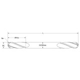 Keo 934-000-108 | 0.188" Diameter x 0.188" Shank x 1.688" Length of Shank x 1.000" Maximum Depth of Cut x 3.375" OAL x 0.094" Radius x 4 Flute HSS-Co Uncoated Double End Ball Nose