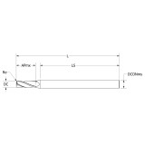 Keo 930-001-021 | 0.090" Diameter x 0.125" Shank x 0.270" Maximum Depth of Cut x 1.500" OAL x 0.005" Radius 4 Flute Uncoated Carbide Corner Radius End Mill