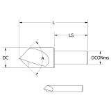 Keo 919-000-143 | 1-1/4" Diameter x 0.500" Shank x 1.250" Length of Shank x 3.000" OAL x 60 Degree Included Angle 1 Flute Uncoated HSS Combination Drill & Countersink
