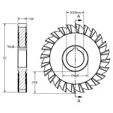 Keo 952-000-425 | 5" Diameter x 1" Arbor Hole Diameter x 5/16" Thickness x 0.313" Width x 1.656" Maximum Depth of Cut 26 Teeth Uncoated HSS Concave Radius Cutter