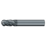 Emuge 2919L.1000 | 1" Diameter x 3" OAL 35-38 Degree Flute Helix Angle 4 Flute ALCR Coated Ball End Mill
