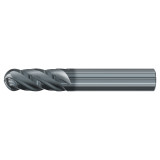 Emuge 2974L.A125 | 1/8" Diameter x 2" OAL 35-38 Degree Flute Helix Angle 4 Flute ALCR Coated Ball End Mill