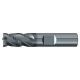 Emuge 2993L.1000 | 1" Diameter x 1" Shank x 5" OAL 4 Flute ALCR Coated Corner Radius End Mill