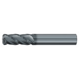 Emuge 2998L.018020 | 3/16" Diameter x 0.020" Corner Radius 2" OAL 4 Flute ALCR Coated Corner Radius End Mill