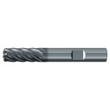 Emuge 3909L.050090 | 1/2" Diameter x 0.090" Corner Radius 3" OAL 6 Flute ALCR Coated Corner Radius End Mill