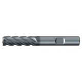 Emuge 3923L.0750 | 3/4" Diameter x 3-4" Shank x 5" OAL 5 Flute ALCR Coated Corner Radius End Mill