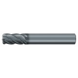 Emuge 3928L.050060 | 1/2" Diameter x 1-2" Shank x 2/3/4" OAL 5 Flute ALCR Coated Corner Radius End Mill