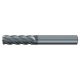 Emuge 3933L.025015 | 1/4" Diameter x 1-4" Shank x 3" OAL 5 Flute ALCR Coated Corner Radius End Mill