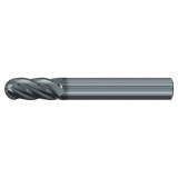 Emuge 3950L.1000 | 1" Diameter x 1" Shank x 5" OAL 35-38 Degree Helix Angle ALCR Coated Ball End Mill