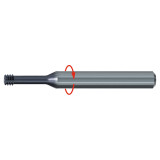 Emuge GF283729.5007 | 24 Thread Per Inch x 3.70mm Diameter x 42.00mm OAL 10 Degree Helix Angle 3 Flute TIALN-T46 Coated Thread Mill