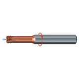 Emuge GF7B682B.0060 | 4.50mm Diameter x M 6x1 Thread Size x 55.00mm OAL 4 Flute 10 Degree Helix Angle ALCR-89 Coated Thread Milling Cutter