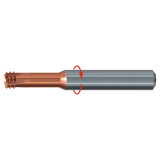 Emuge GF7B682B.5007 | 3.37mm Diameter x #10-24 Thread Size x 42.00mm OAL 3 Flute 10 Degree Helix Angle ALCR-89 Coated Thread Milling Cutter