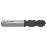 Colton Industrial Tools 62037 | 1/2" Diameter x 1-1/4" LOC x 3" OAL 4 Flute CVD Coated Ball End Mill