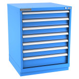 Champion Tool Storage SWS1500-0701-ILC-FTB-BB | 28-1/4" Width x 35-7/8" Height x 22-1/2" Depth 7 Drawer 73 Compartment Powder Coated Steel Modular Compartment Cabinet - Bright Blue