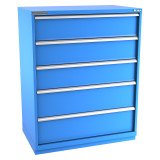 Champion Tool Storage EWS2700-0501-ILC-FTB-BB | 47" Width x 59-1/2" Height x 22-1/2" Depth 5 Drawer 72 Compartment Powder Coated Steel Modular Compartment Cabinet - Bright Blue