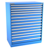 Champion Tool Storage EWS2700-1401-ILC-FTB-BB | 47" Width x 59-1/2" Height x 22-1/2" Depth 14 Drawer 400 Compartment Powder Coated Steel Modular Compartment Cabinet - Bright Blue