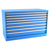 Champion Tool Storage DWS1500-0801-ILC-FTB-BB | 56-1/2" Width x 35-7/8" Height x 22-1/2" Depth 8 Drawer 292 Compartment Powder Coated Steel Modular Compartment Cabinet - Bright Blue