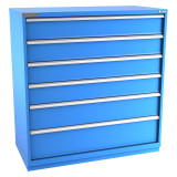 Champion Tool Storage DWS2700-0601-ILC-FTB-BB | 56-1/2" Width x 59-1/2" Height x 22-1/2" Depth 6 Drawer 117 Compartment Powder Coated Steel Modular Compartment Cabinet - Bright Blue