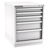 Champion Tool Storage NWS1200-0502-ILC-FTB-LG | 22-3/16" Width x 29-7/8" Height x 22-1/2" Depth 5 Drawer 49 Compartment Powder Coated Steel Modular Compartment Cabinet - Light Gray
