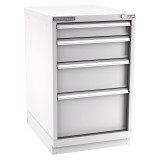 Champion Tool Storage NWS1500-0401-ILC-FTB-LG | 22-3/16" Width x 35-7/8" Height x 22-1/2" Depth 4 Drawer 21 Compartment Powder Coated Steel Modular Compartment Cabinet - Light Gray