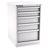 Champion Tool Storage NWS1500-0501-ILC-FTB-LG | 22-3/16" Width x 35-7/8" Height x 22-1/2" Depth 5 Drawer 42 Compartment Powder Coated Steel Modular Compartment Cabinet - Light Gray